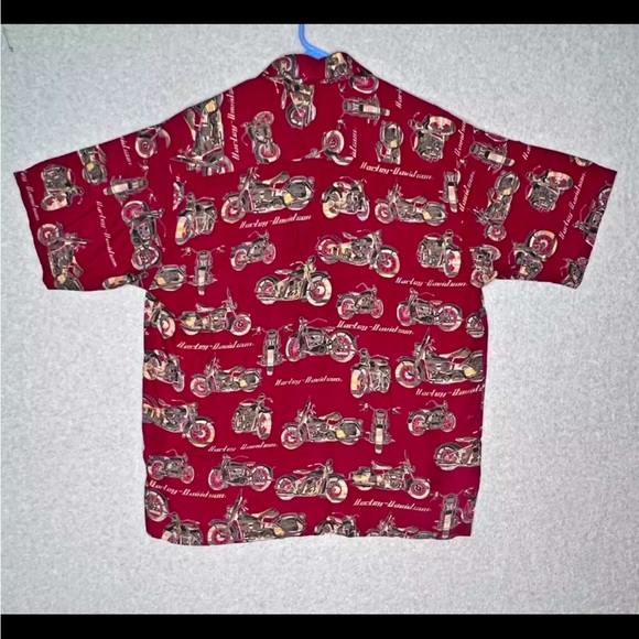 Harley Davidson HD Camp Shirt Mens Medium Button Up Cabana Motorcycle Riding HD - Picture 2 of 10